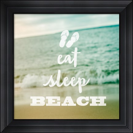 Framed Eat Sleep Beach Print