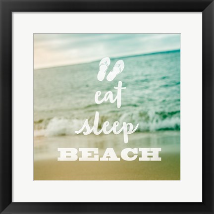 Framed Eat Sleep Beach Print