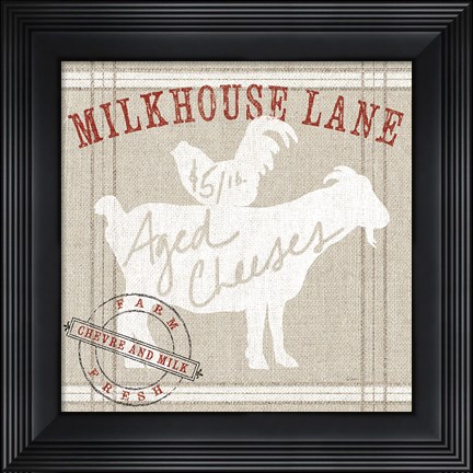 Framed Farm Linen Goat Print