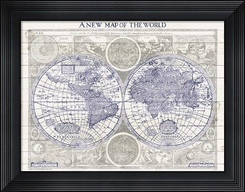 Framed New Map of the World Print