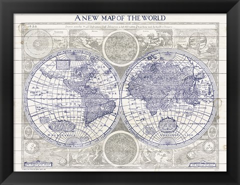 Framed New Map of the World Print