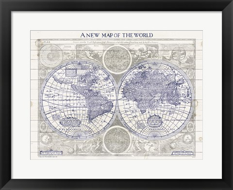 Framed New Map of the World Print