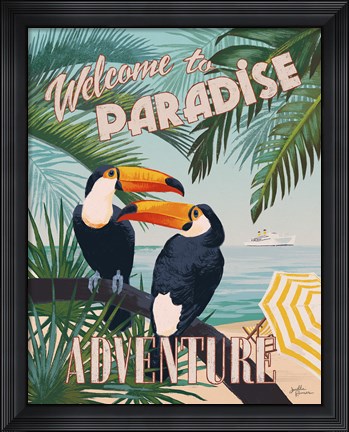 Framed Welcome to Paradise II Print