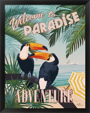 Framed Welcome to Paradise II Print