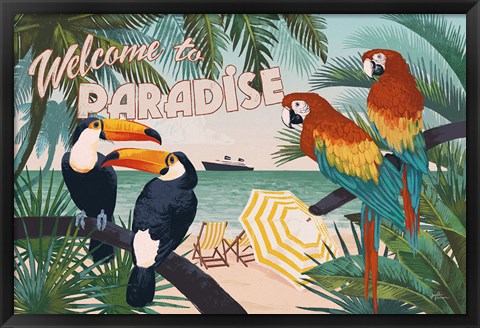 Framed Welcome to Paradise I Print