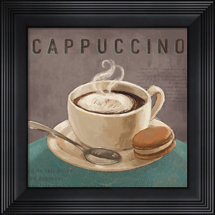 Framed Coffee and Co I Teal and Gray Print