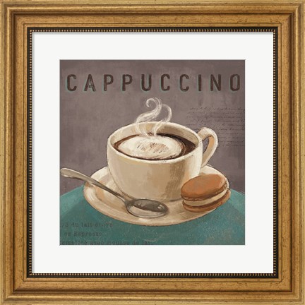 Framed Coffee and Co I Teal and Gray Print