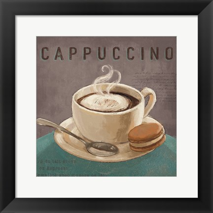 Framed Coffee and Co I Teal and Gray Print