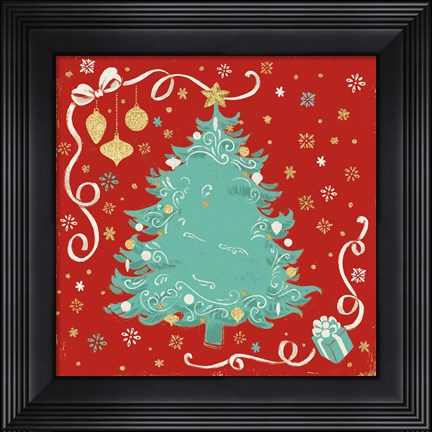 Framed Trimming the Tree IV no Words Print