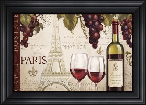 Framed Wine in Paris I Print