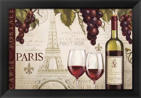 Framed Wine in Paris I Print