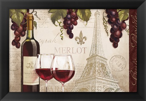 Framed Wine in Paris II Print