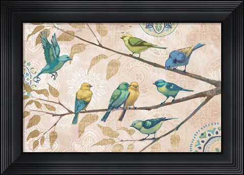 Framed Fly Away I With Suzani Print
