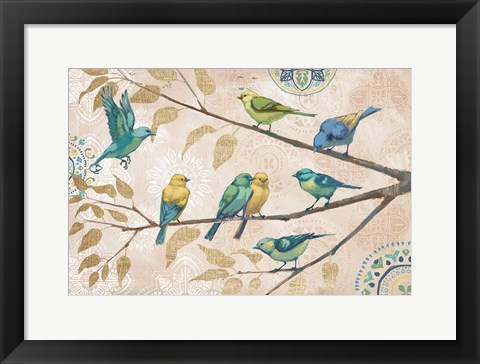 Framed Fly Away I With Suzani Print