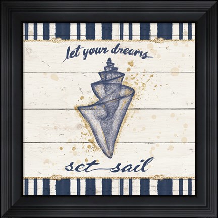 Framed Calm Seas III Gold Rope Border Print
