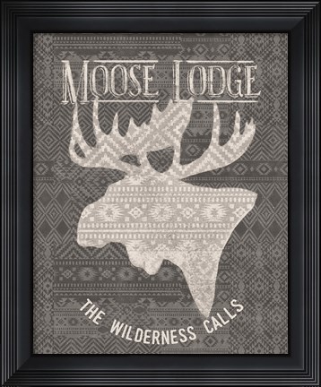 Framed Soft Lodge V Dark Print
