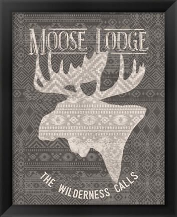 Framed Soft Lodge V Dark Print