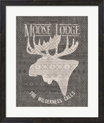 Framed Soft Lodge V Dark Print
