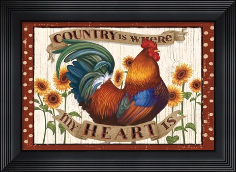 Framed Country Heart I Dots Print
