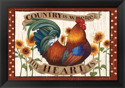 Framed Country Heart I Dots Print