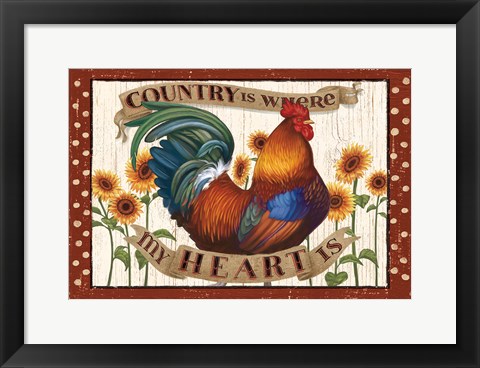 Framed Country Heart I Dots Print