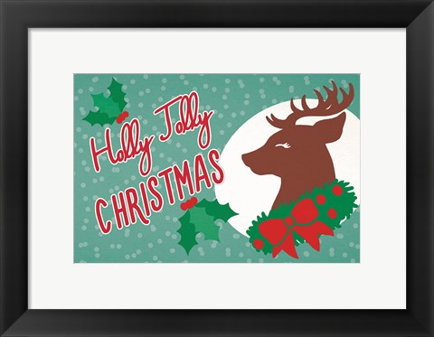 Framed Retro Christmas I Bright Print