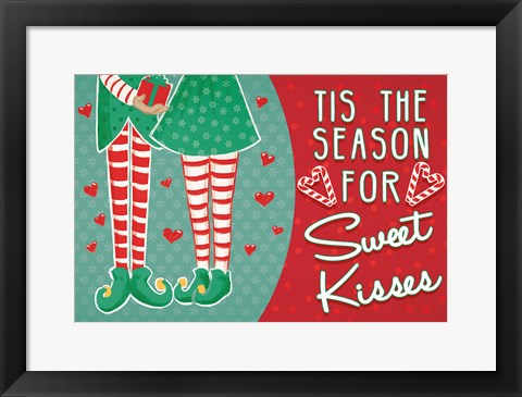 Framed Retro Christmas III Bright Print