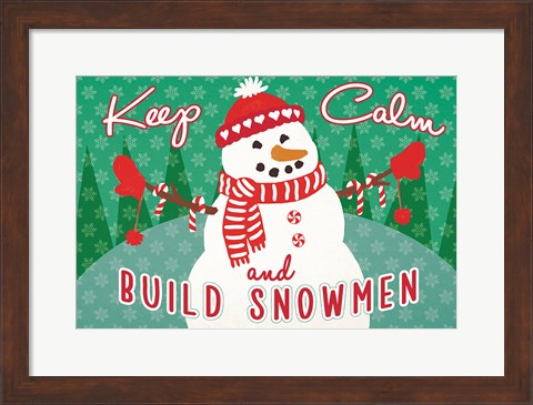 Framed Retro Christmas II Bright Print