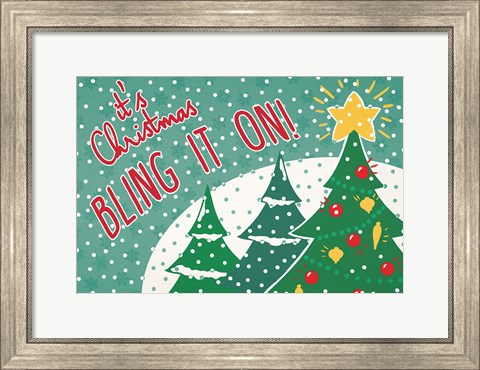 Framed Retro Christmas IV Bright Print