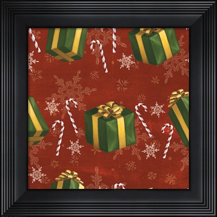 Framed Santas List Pattern X Print