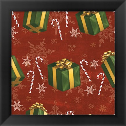 Framed Santas List Pattern X Print