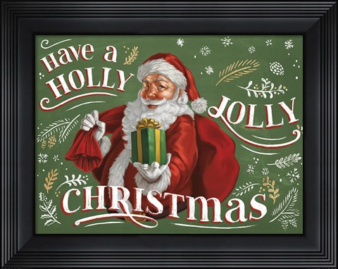 Framed Santas List I Print