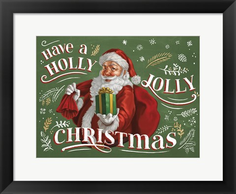 Framed Santas List I Print