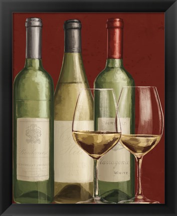 Framed Bistro Paris White Wine Print