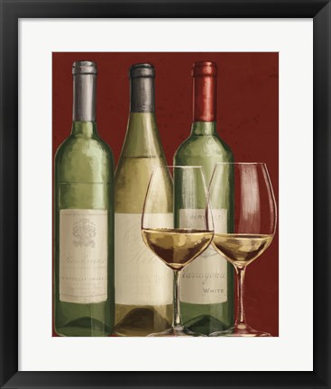 Framed Bistro Paris White Wine Print