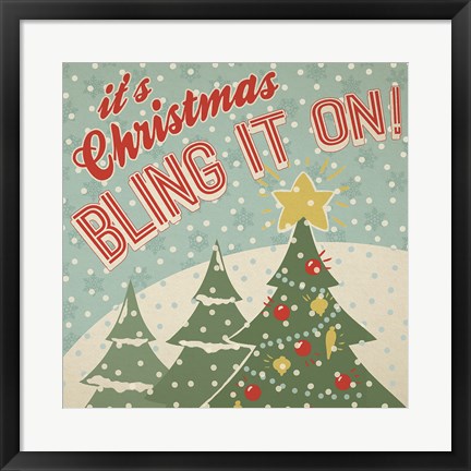 Framed Retro Christmas IX Print