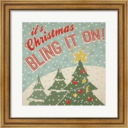 Framed Retro Christmas IX Print