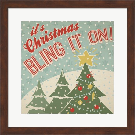 Framed Retro Christmas IX Print