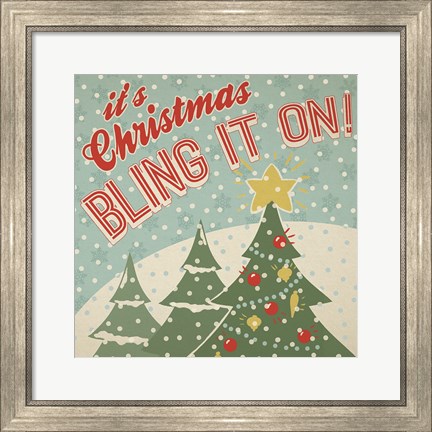 Framed Retro Christmas IX Print