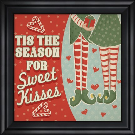 Framed Retro Christmas VIII Print
