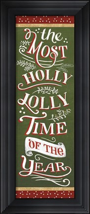 Framed Santas List Holly Jolly Print