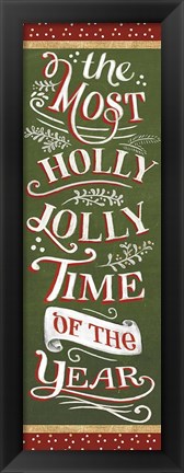 Framed Santas List Holly Jolly Print