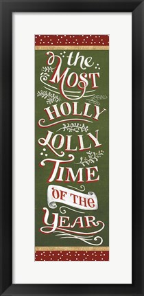 Framed Santas List Holly Jolly Print