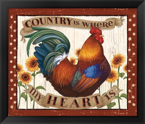 Framed Country Heart I Dots v2 Print