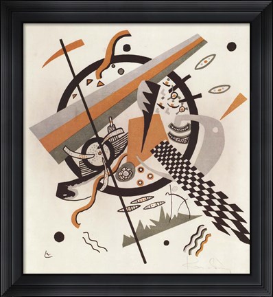 Framed Komposition mit Schachbrettstreifen, 1922 Print