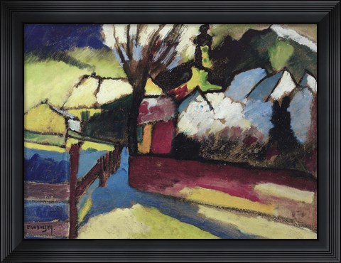Framed Herbstlandschaft mit Baum (1910) Print
