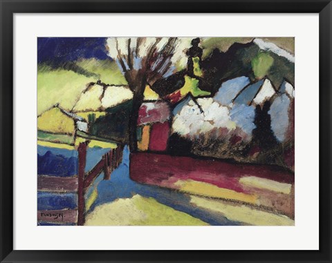 Framed Herbstlandschaft mit Baum (1910) Print