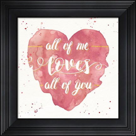 Framed Happy Hearts I Pink Print