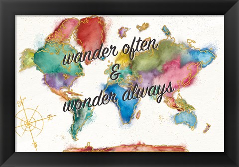 Framed Colorful World I Print