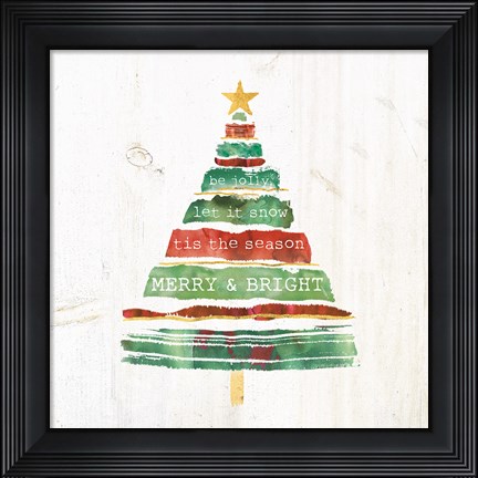 Framed Tree Trimming I on White Wood Print